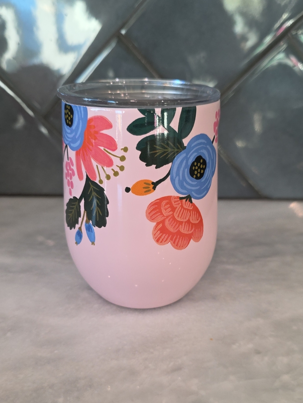 Rifle Paper Co. x Corkcicle Pink Floral Stemless Tumbler